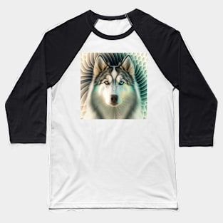 Fractal Design of An Alaskan Malamute Baseball T-Shirt